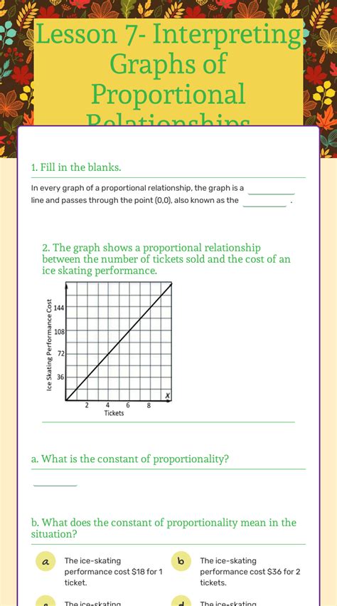 <b>Interpret</b> the rate of change and initial value of a linear. . Interpreting graphs of proportional relationships worksheet